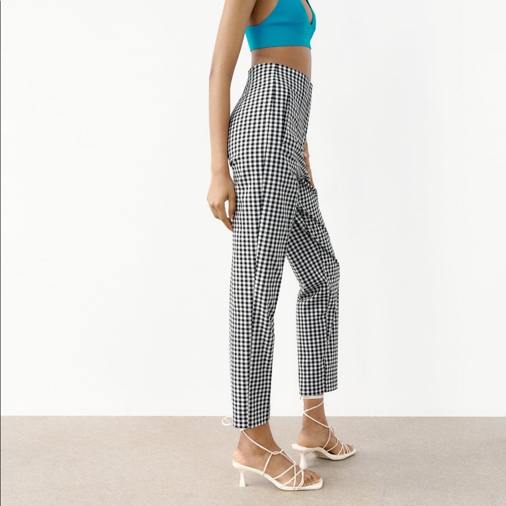 zara high-waisted gingham pant - Picture 5 of 5